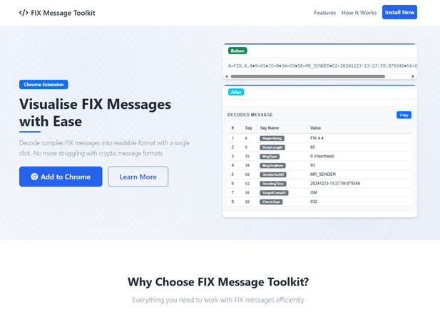 FIX Message Toolkit Screenshot